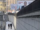 Volební billboard Vladimira Putina v Petrohrad (15. ledna 2018)