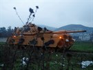 Turecké jednotky v provincii Hatay na pomezí Turecka a Sýrie (17. ledna 2018)