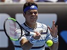 Kanadský tenista Milos Raonic, 23. hrá ebíku ATP, se s Australian Open...