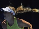 Dánka Caroline Wozniacká bhem druhého kola Australian Open.