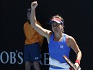 Barbora Strýcová slaví postup do třetího kola Australian Open.