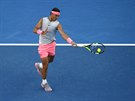 Svtová jednika Rafael Nadal bhem tetího kola Australian Open.