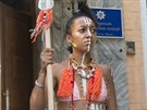 Angelina Diashová bhem protestu ze srpna loského roku.