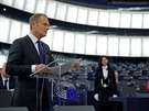 Donald Tusk bhem projevu v Evropském parlamentu (16. ledna 2017)