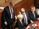 Premiér Andrej Babi hovoí s ministrem spravedlnosti Robertem Pelikánem na...