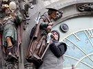 Praha, 15.1.2018, orloj, rekonstrukce, snáení soch