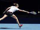 Karolína Plíková pi tréninku ped Australian Open.