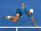 V OBTÍNÉ POZICI. Alex de Minaur v prvním kole Australian Open.