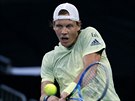 SOUSTEDNÍ. Tomá Berdych v prvním kole Australian Open.