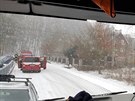 Nehoda osobnho vozu v Horn Radechov na Nchodsku (16.1.2018).