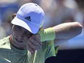 Tom Berdych bhem druhho kola Australian Open.