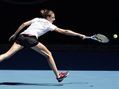 Karolna Plkov pi trninku ped Australian Open.