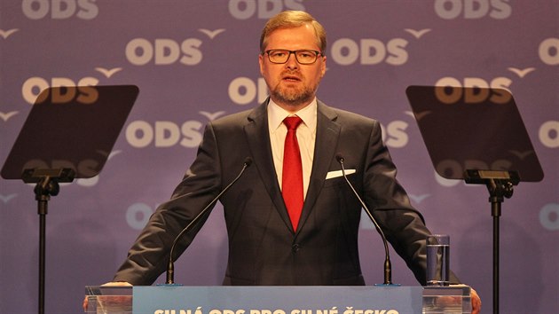 Petr Fiala na kongresu v Ostravě obhájil funkci předsedy ODS. (13. ledna 2018)