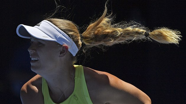 Dánka Caroline Wozniacká během druhého kola Australian Open.