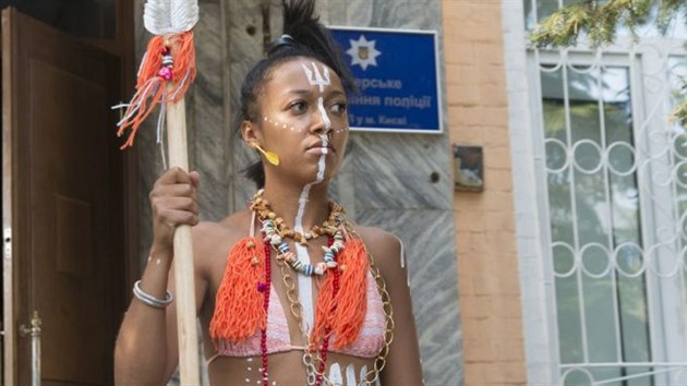 Angelina Diashov bhem protestu ze srpna loskho roku.