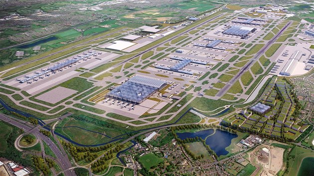 Londnsk letit Heathrow plnuje rozen o tet drhu (vlevo).