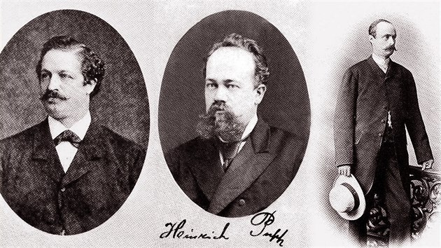 Bratři (zleva) Anton, Heinrich a Julius Puppové se ve druhé polovině 19. století postarali o vzestup Grandhotelu Pupp.