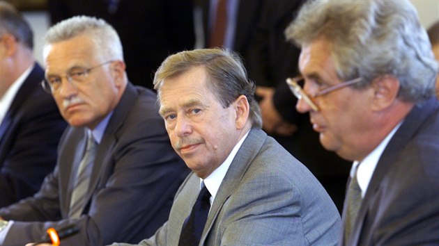 Václav Klaus, Václav Havel a Miloš Zeman (2000)