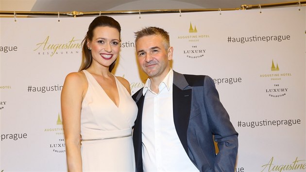 Majitelé soutěže Česká Miss Eva Čerešňáková a  Martin Ditmar (15. ledna 2018)