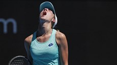 Denisa Allertová slaví ivotní postup do osmifinále Australian Open.