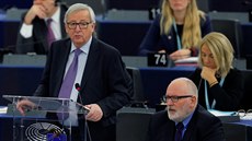Jean-Claude Juncker bhem projevu v Evropském parlamentu (16. ledna 2017)