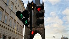 Odpoítávací semafor poblí Karlova mostu