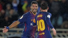 STR�JCI OBRATU Luis Suárez (vlevo) a Lionel Messi se postarali o t�i góly...