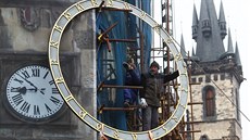 Praha, 15.1.2018, orloj, rekonstrukce, snáení soch