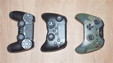 Zleva: PS4 Dualshock 4, HORI Onyx Wireless Controller, ovlada k Xboxu One