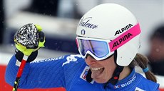 Nadia Fanchiniová v cíli sjezdu v Bad Kleinkirchheimu.