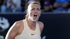 VÍTZNÝ MÍ. Petra Kvitová v prvním kole Australian Open.