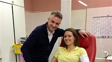 Martin Ditmar a Eva ereáková, která v Thomayerov nemocnici darovala krev....