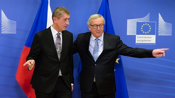 Andrej Babiš a šéf Evropské komise Jean-Claude Juncker