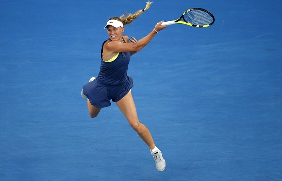 Caroline Wozniacká ve finale Australian Open.
