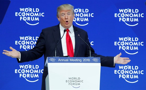 Americký prezident Donald Trump bhem projevu na Svtovém obchodním fóru v...