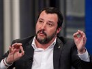 Šéf Ligy severu Matteo Salvini v televizní debatě (18. ledna 2018)