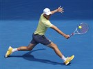 Rakuan Dominic Thiem bojuje ve tetím kole Australian Open.