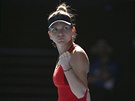 Svtová jednika Simona Halepová ovládla první set semifinále Australian Open...