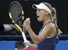 Dánka Caroline Wozniacká ve finále Australian Open.