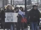 Demonstranti bhem protestu na podporu Alexeje Navalného v ruském Vladivostoku...