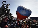 Demonstranti bhem protestu na podporu Alexeje Navalného v ruském Vladivostoku...