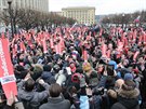 Podporovatelé ruského opoziního vdce Alexeje Navalného se úastní demonstrace...