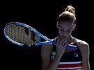 eská tenistka Karolína Plíková ve trtfinálovém utkání Australian Open proti...