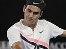 výcar Roger Federer v semifinále Australian Open.