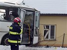 Nehoda autobusu v Haluzicích na Zlínsku