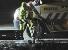 D�ln�ci v noci z 24. na 25. ledna odstranili posledn� n�sledky hromadn� nehody,...