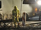 D�ln�ci v noci z 24. na 25. ledna odstranili posledn� n�sledky hromadn� nehody,...