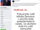 Falený (parodický) úet Jií Ováek na Facebooku. Vtip, který pro nkoho...