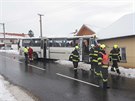 Nehoda autobusu v Haluzicích na Zlínsku.