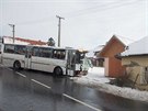 25.1.2018 Haluzice, nehoda, autobus